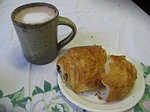 Hot Chocolate and a chocolate croissant