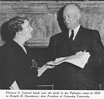 Mrs. Lamont and President Eisenhower