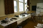 Charcoal workshop set up at the Center